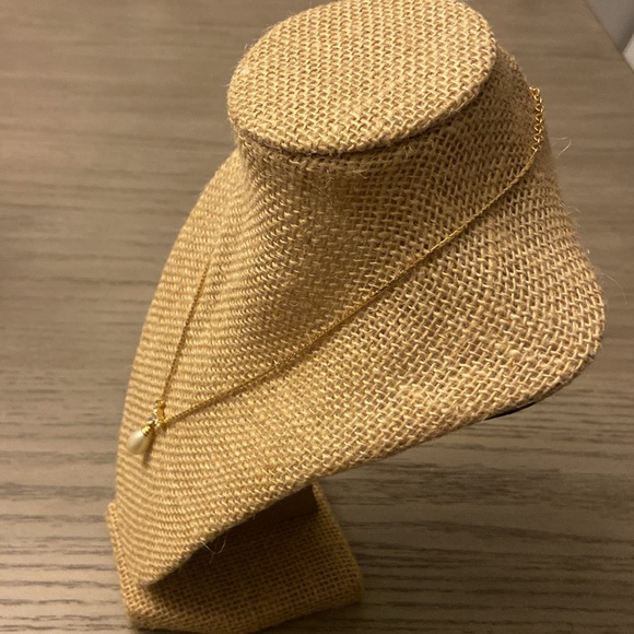 Vintage Dior Gold Tone Rhinestone Pearl Drop Necklace - Picture 3 of 11